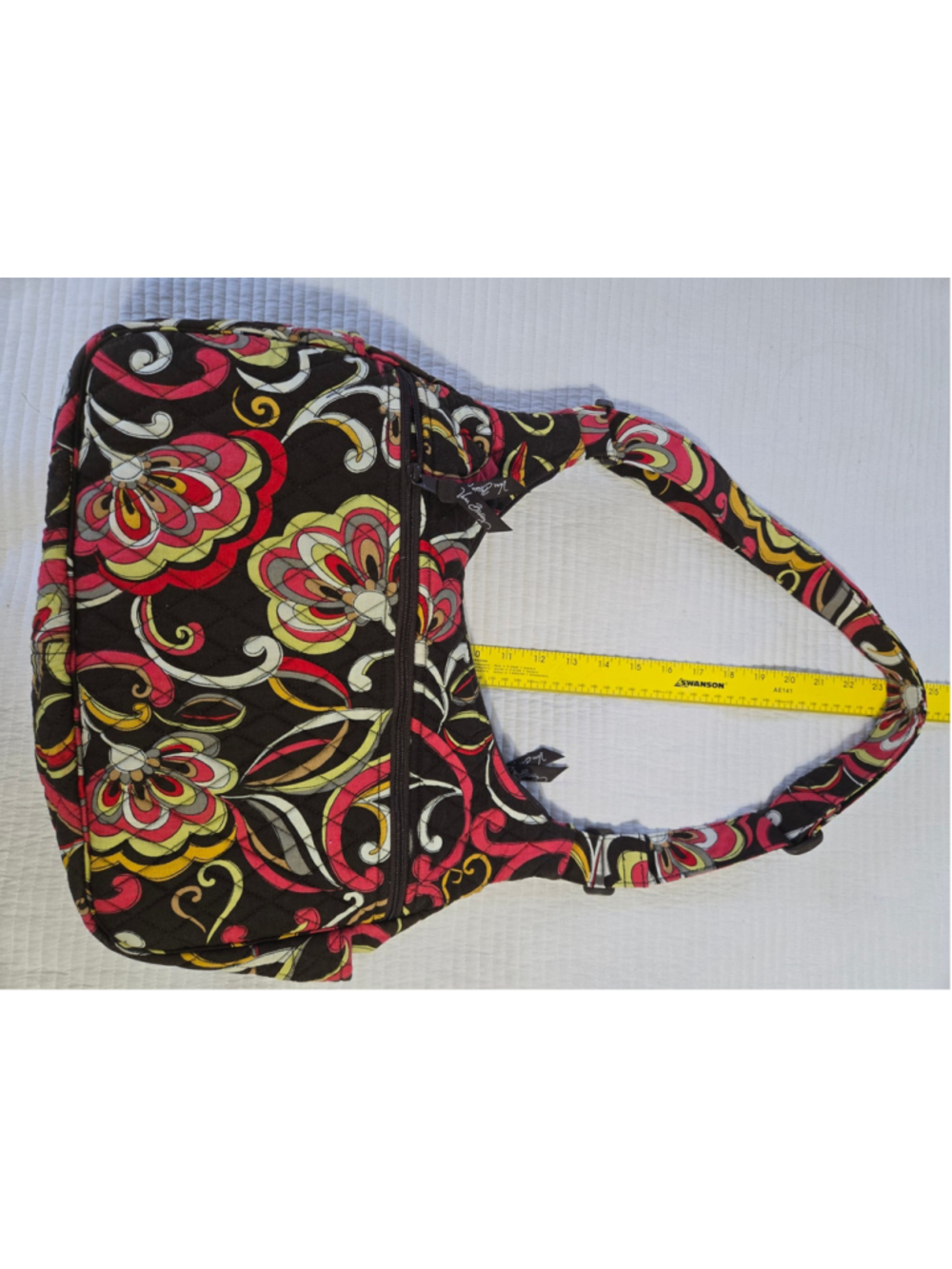 Women's Vera Bradley Large Shoulder Bag Floral Quilted Retired Puccini Swirl - Picture 5 of 8